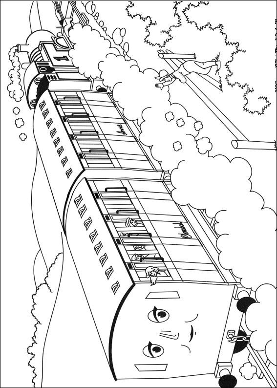 Plansa de colorat cu Trenuletul Thomas 15 7